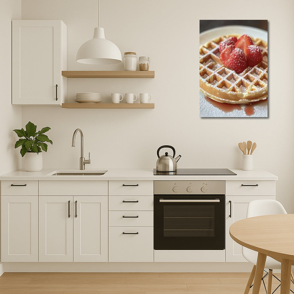 Sweet Morning: Strawberry and Powdered Sugar Waffles