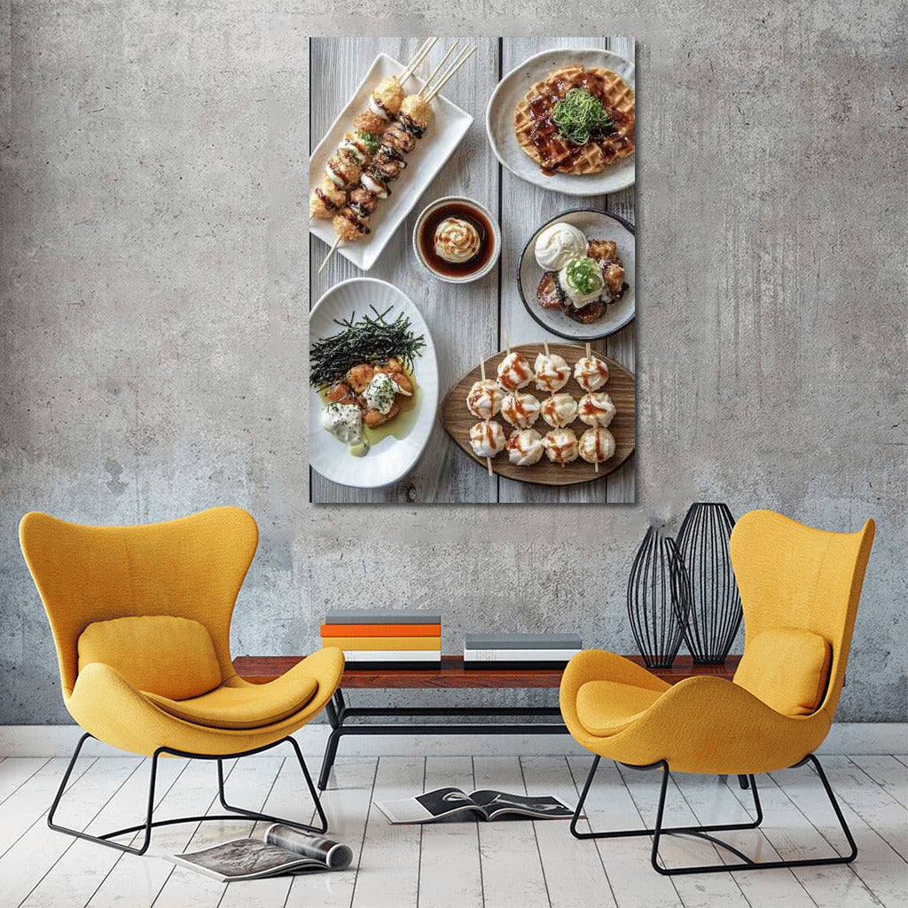 Gastronomic Symphony of Taiyaki and Yakitori: Japanese Delicacies on Your Wall