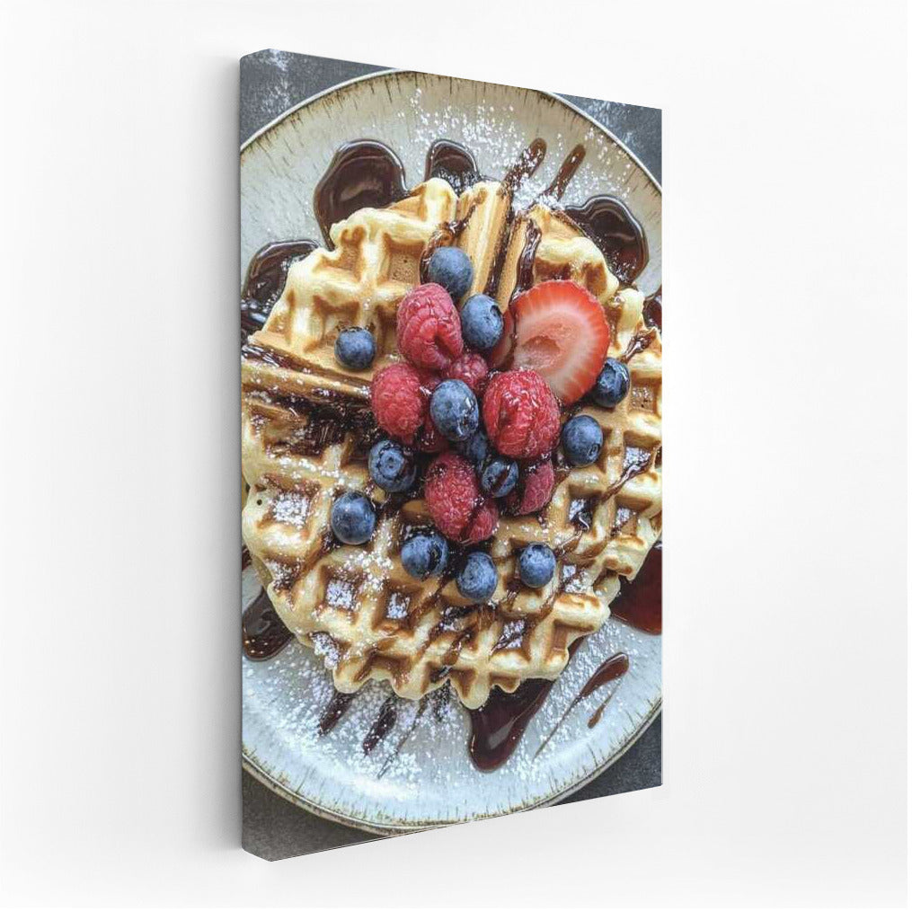 Sweet Temptation: Waffles with Berries and Chocolate