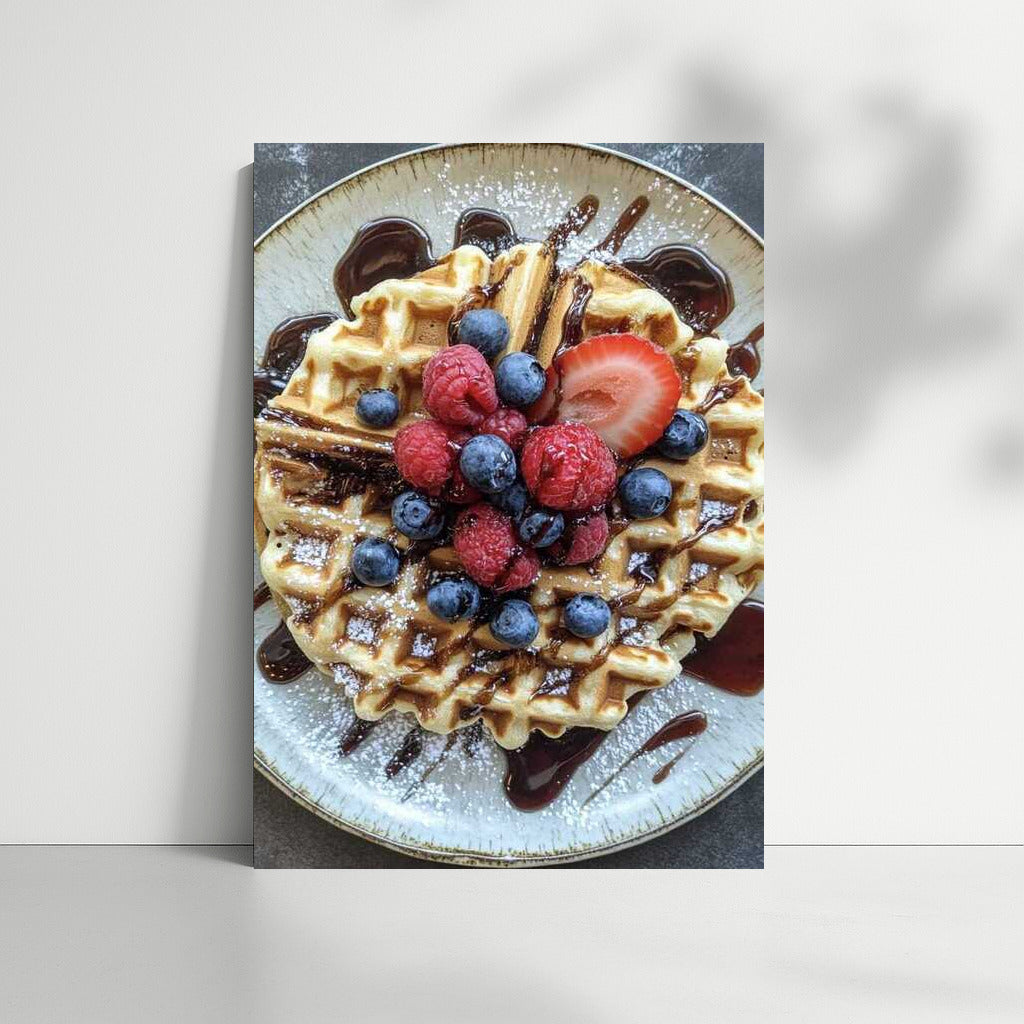 Sweet Temptation: Waffles with Berries and Chocolate