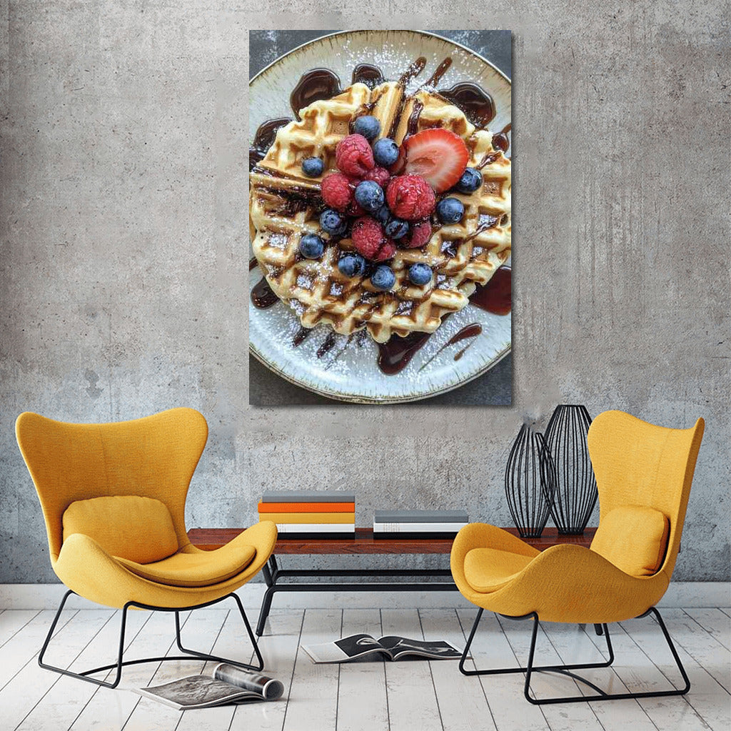 Sweet Temptation: Waffles with Berries and Chocolate