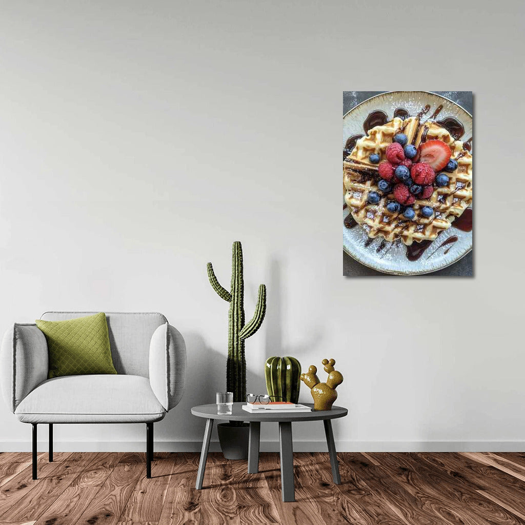 Sweet Temptation: Waffles with Berries and Chocolate