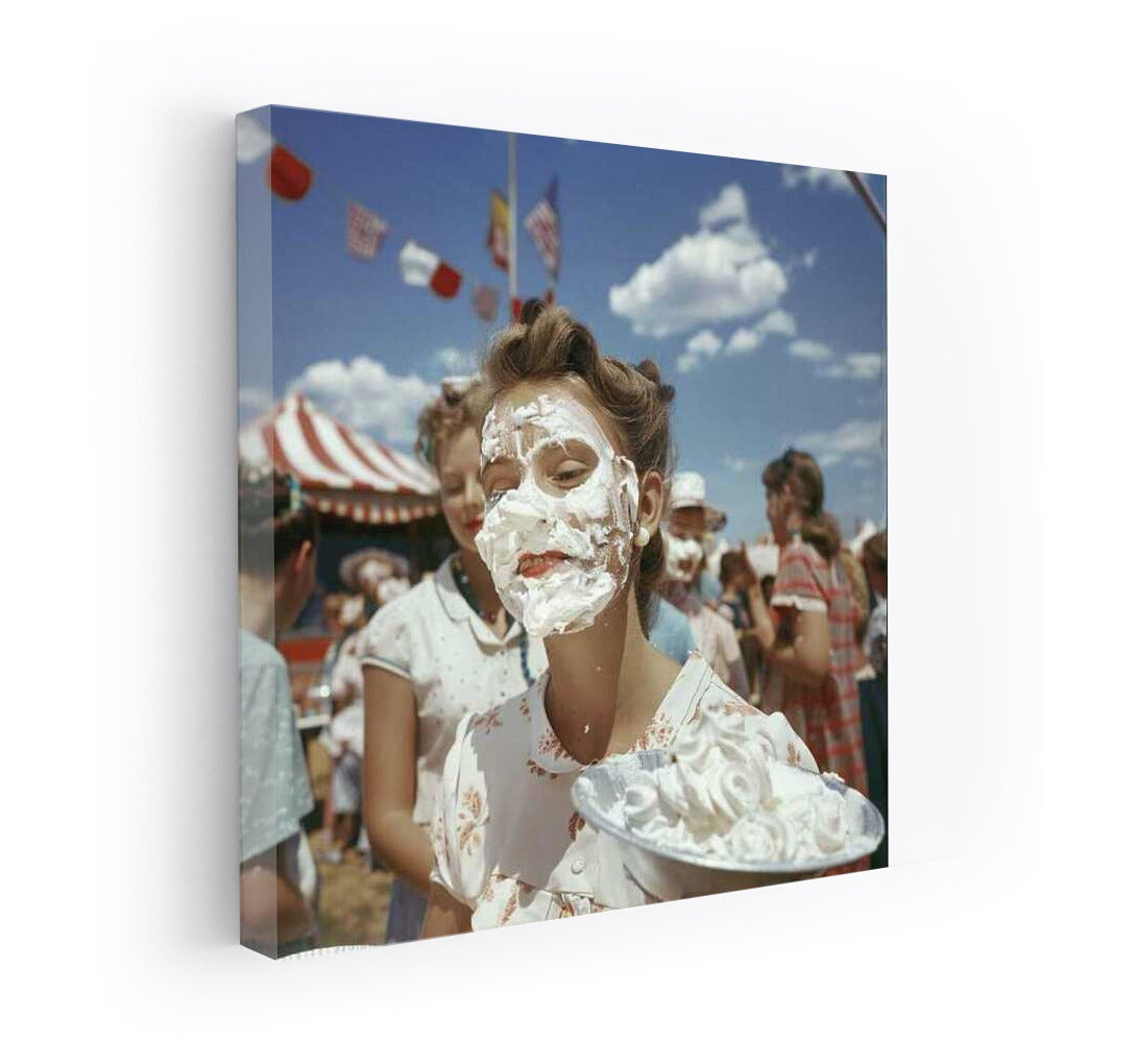 Cream Battle: Humor and Laughter on Canvas