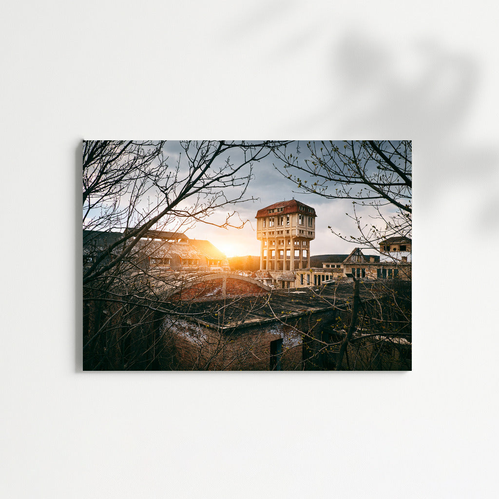 Sunset over the Abandoned City: Mysterious Architecture