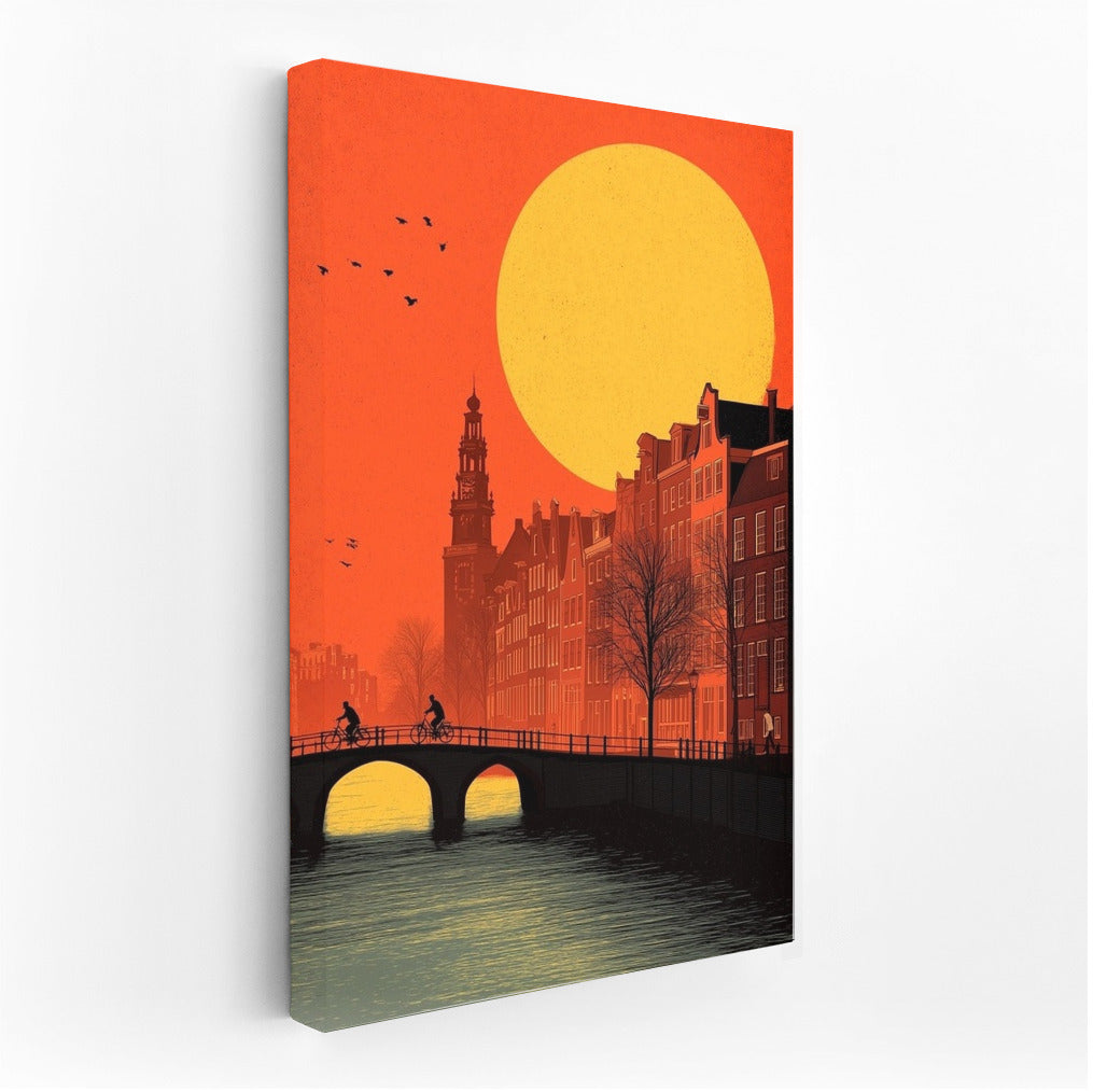 Sunset Magic of Amsterdam: Landscape of the Netherlands