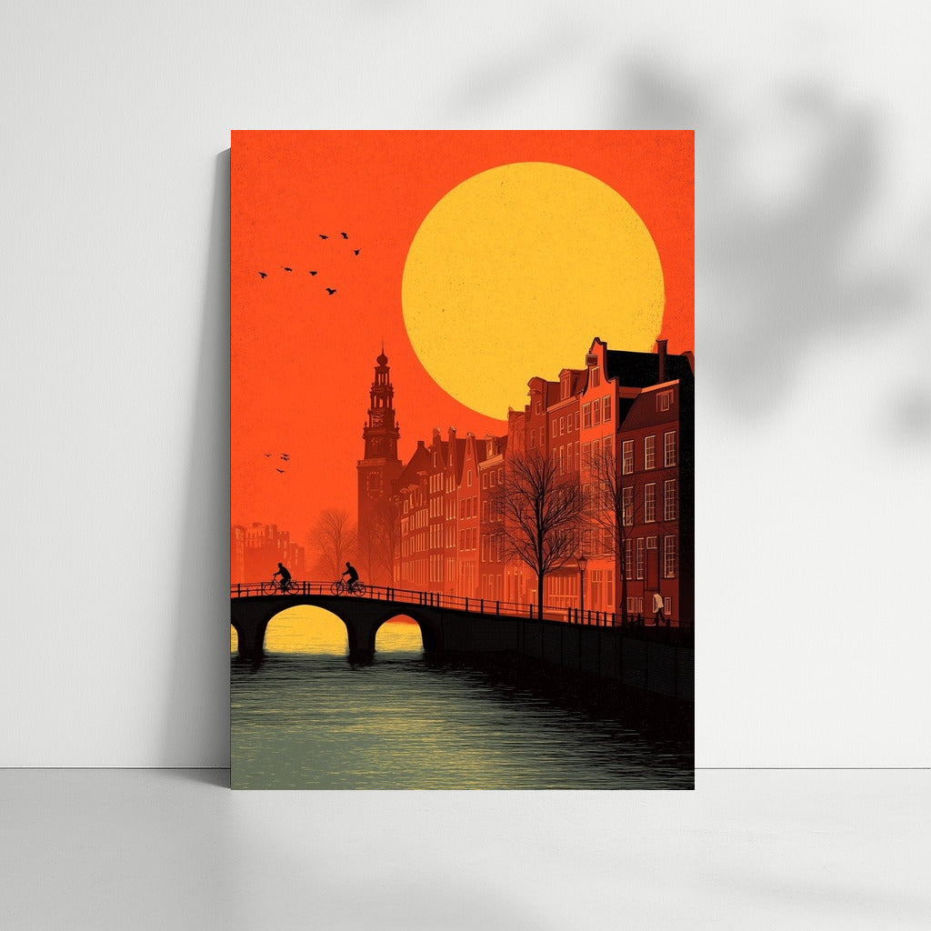 Sunset Magic of Amsterdam: Landscape of the Netherlands