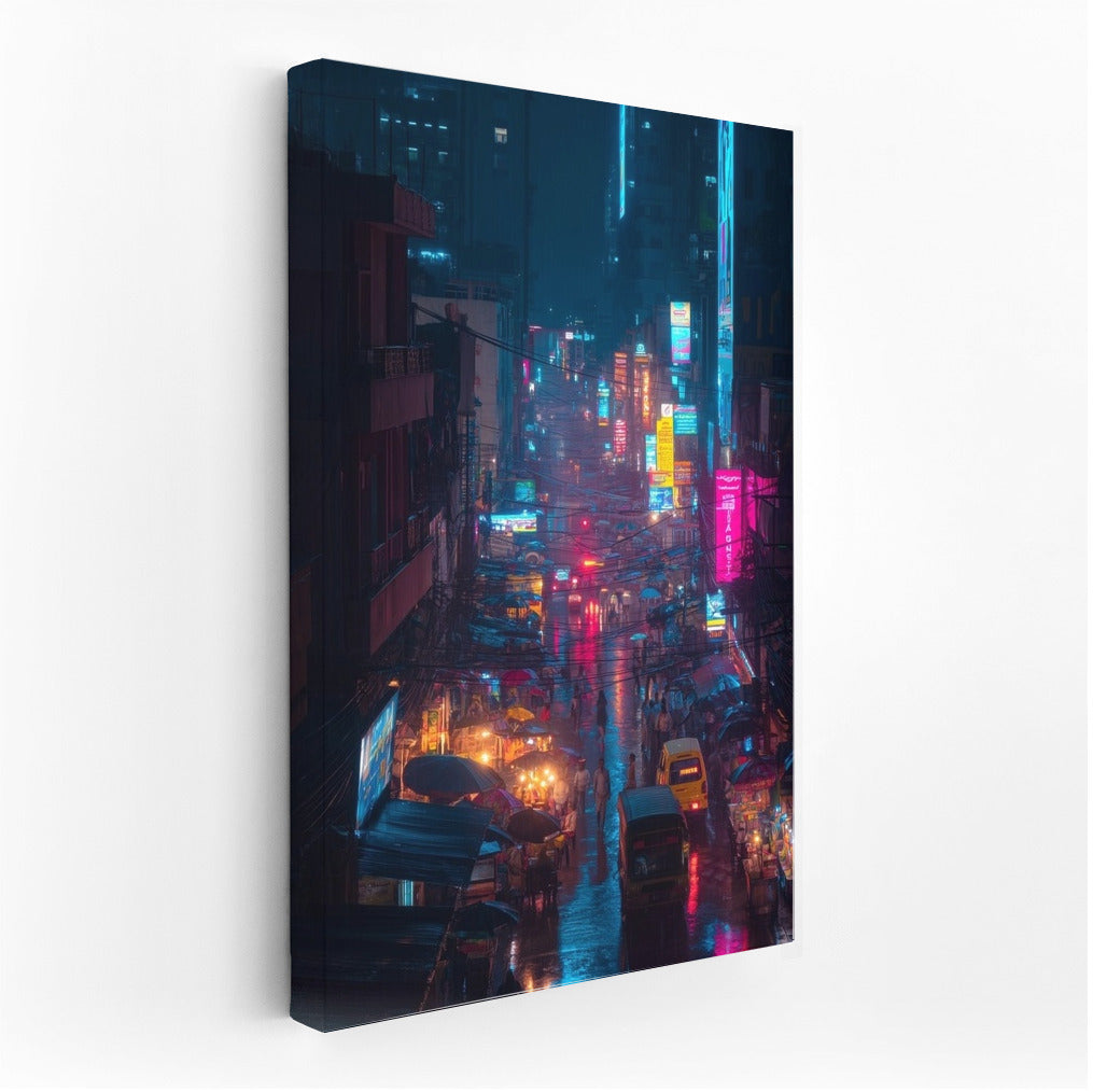 Bangkok Neon Night: Cityscape in Lights