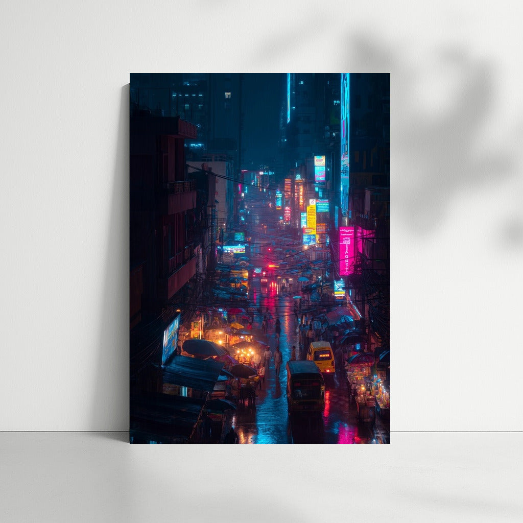 Bangkok Neon Night: Cityscape in Lights