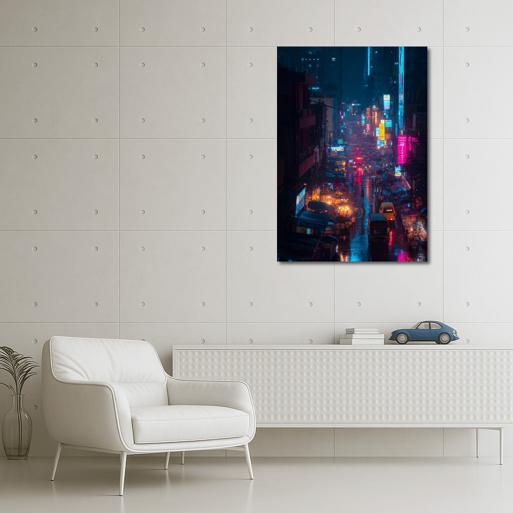 Bangkok Neon Night: Cityscape in Lights