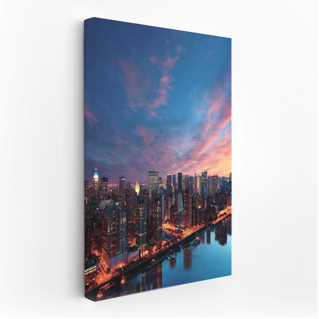 Chicago Evening Lights: Sunset and Cityscape