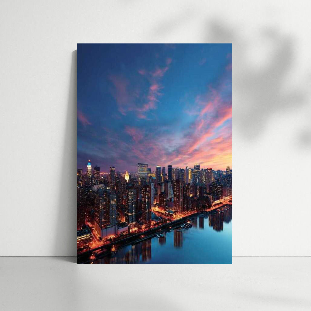 Chicago Evening Lights: Sunset and Cityscape