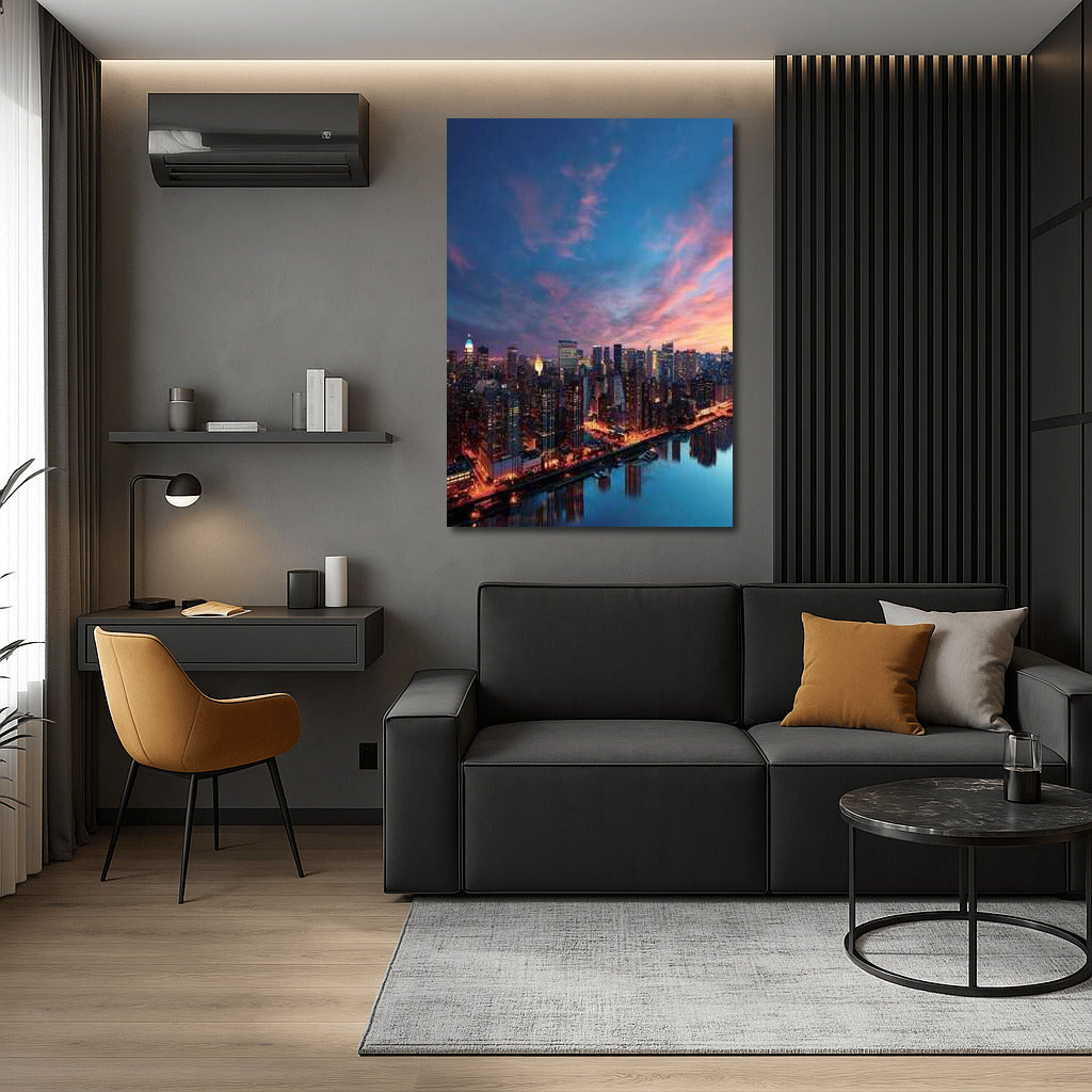 Chicago Evening Lights: Sunset and Cityscape