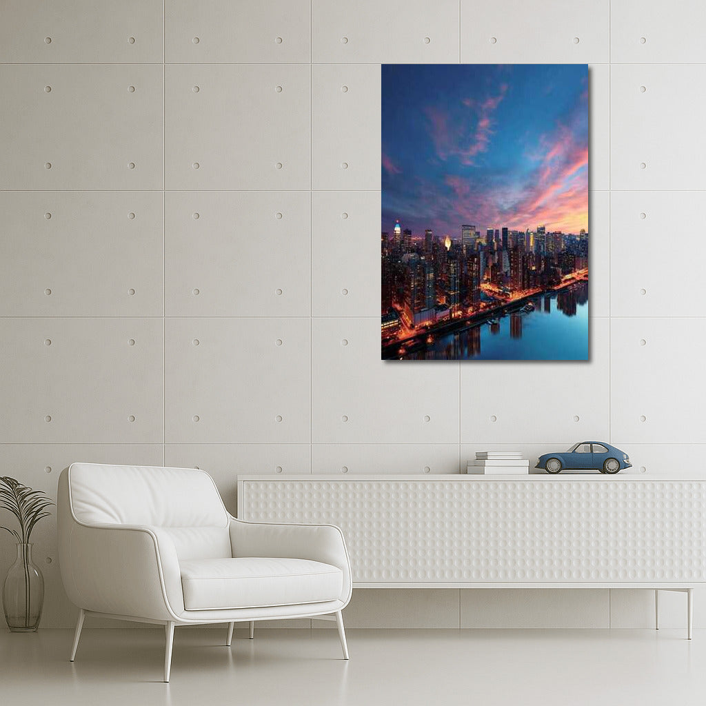 Chicago Evening Lights: Sunset and Cityscape