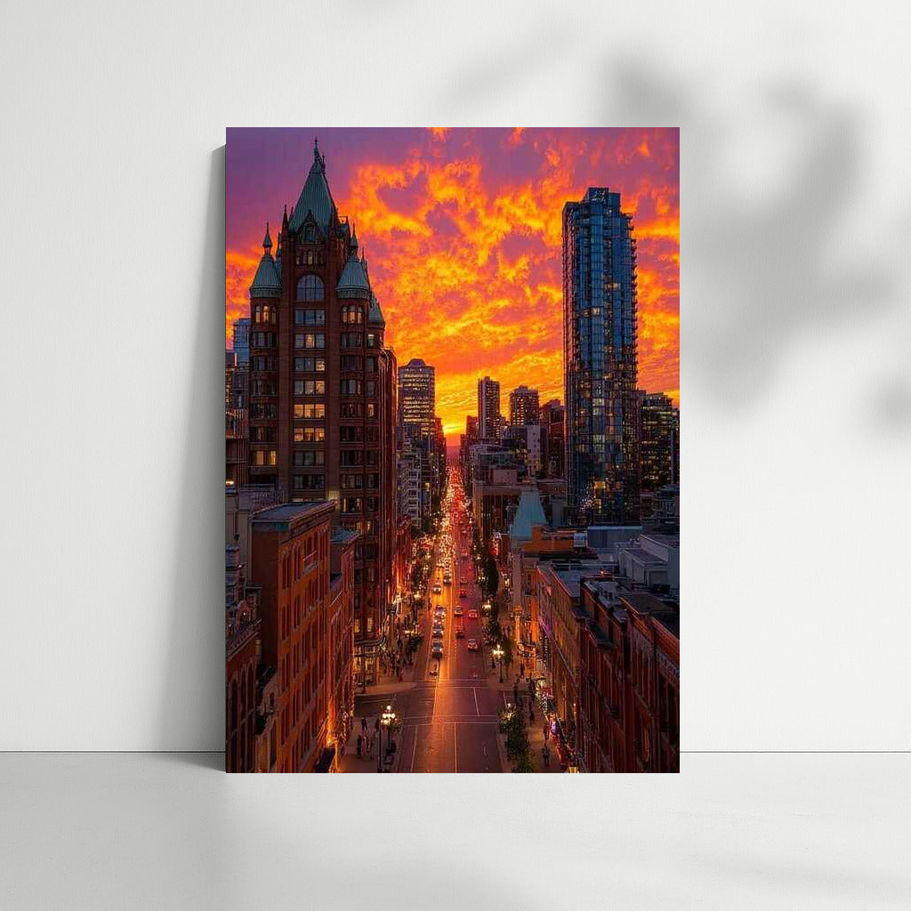 Sunset Charm of Chicago Skyline: Cityscapes Skylines USA