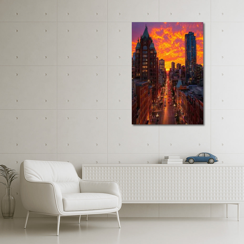Sunset Charm of Chicago Skyline: Cityscapes Skylines USA