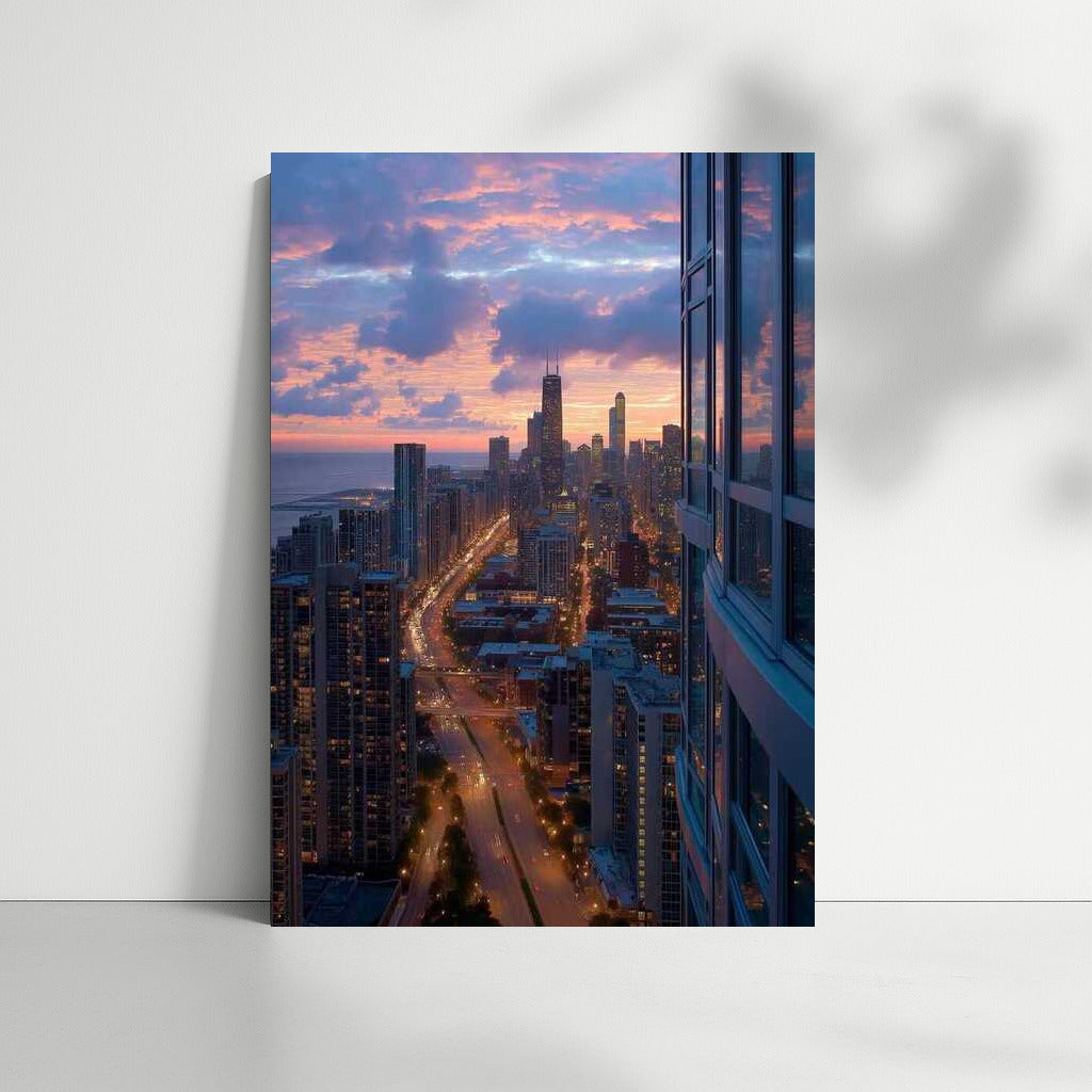 Chicago Sunset Charm: Cityscape