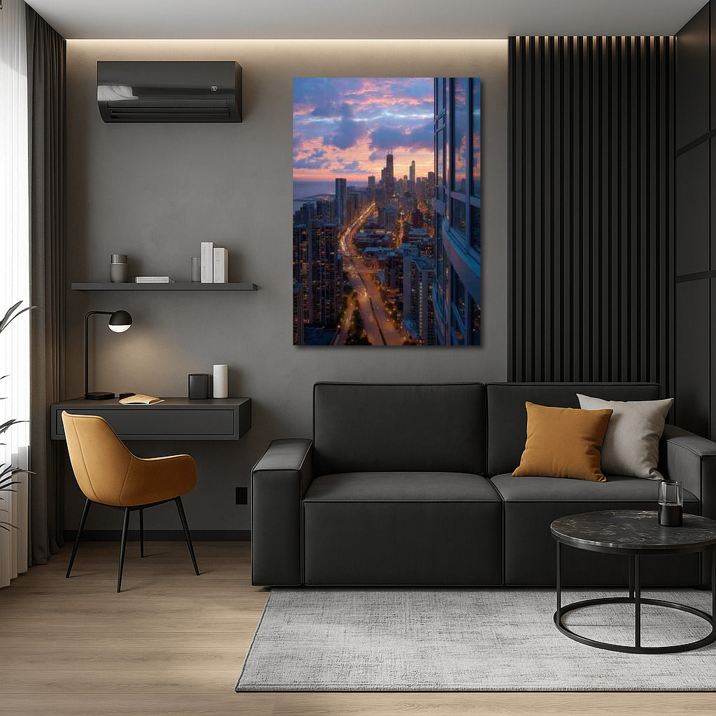 Chicago Sunset Charm: Cityscape