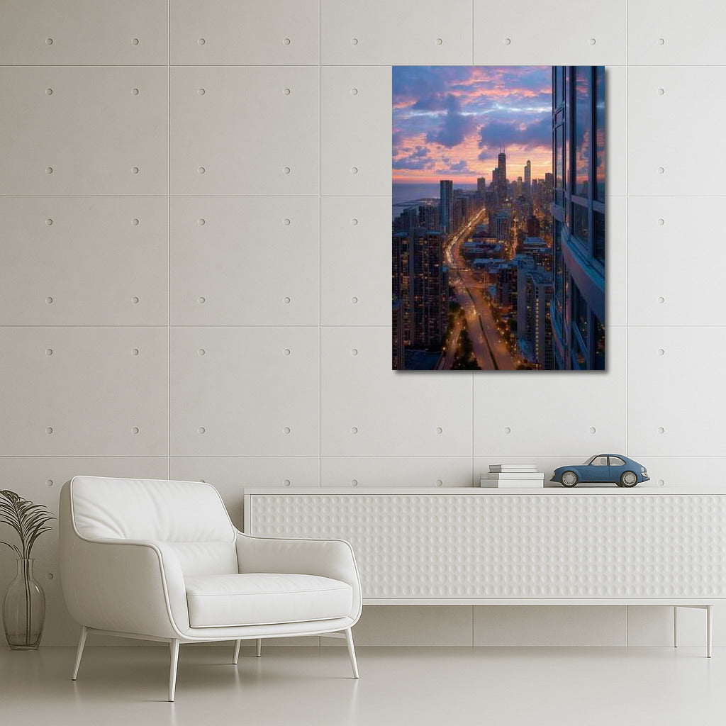 Chicago Sunset Charm: Cityscape