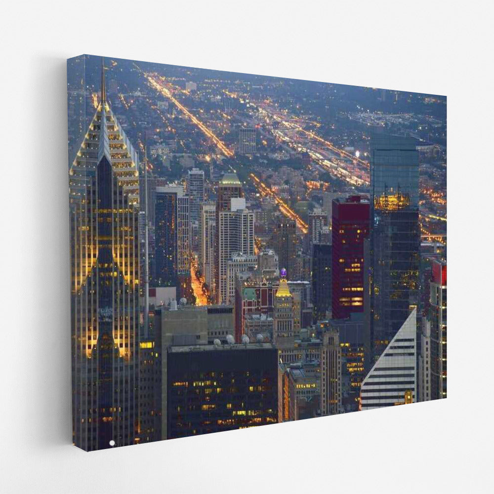 Chicago Evening Glow: Cityscape
