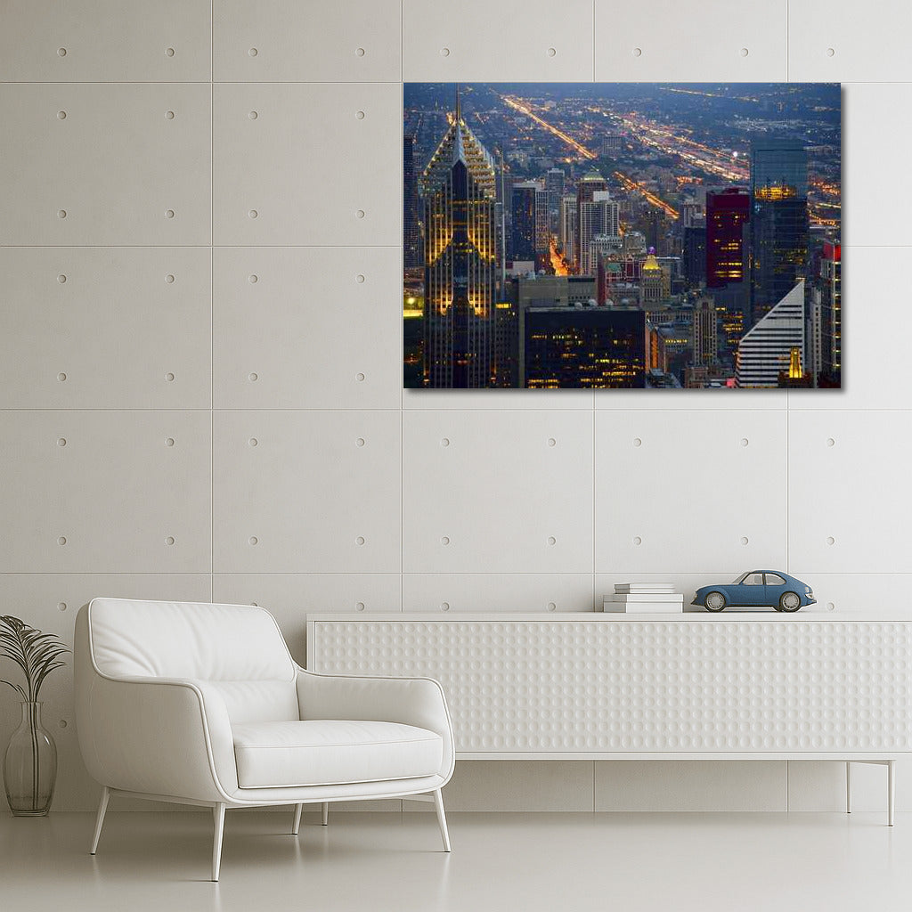 Chicago Evening Glow: Cityscape