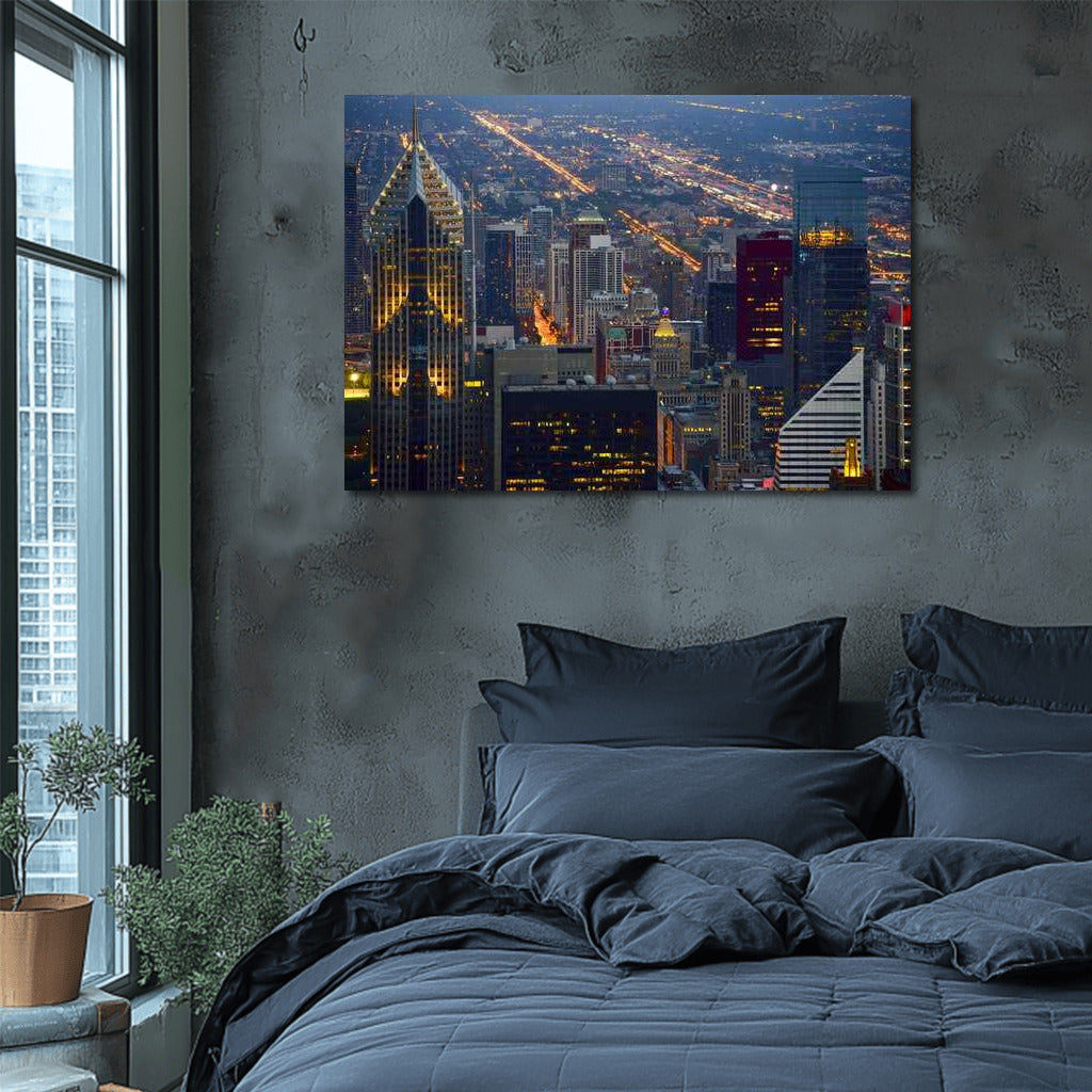 Chicago Evening Glow: Cityscape