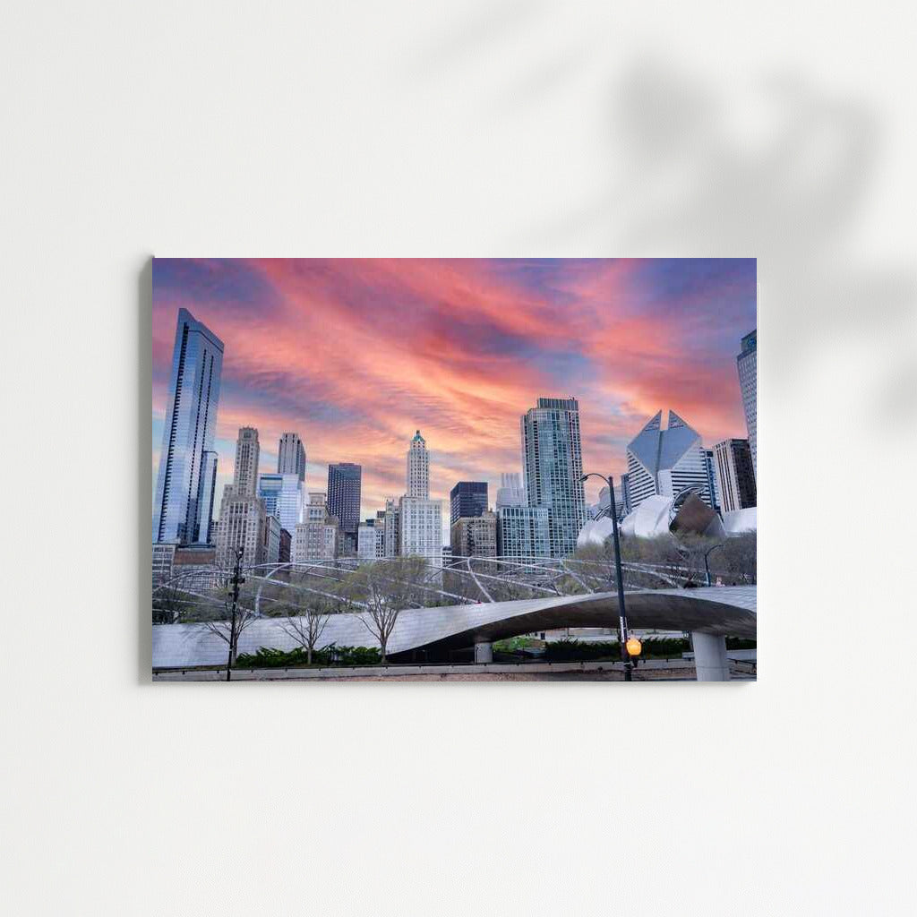 Chicago Sunset Symphony: Skyscrapers and Cityscapes