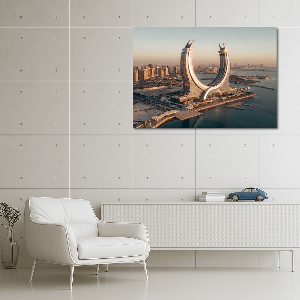 Skyscrapers Glow: Modern Doha in Cityscapes Skylines