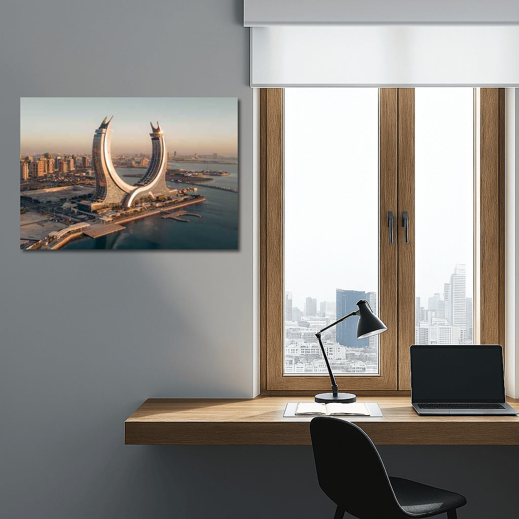 Skyscrapers Glow: Modern Doha in Cityscapes Skylines