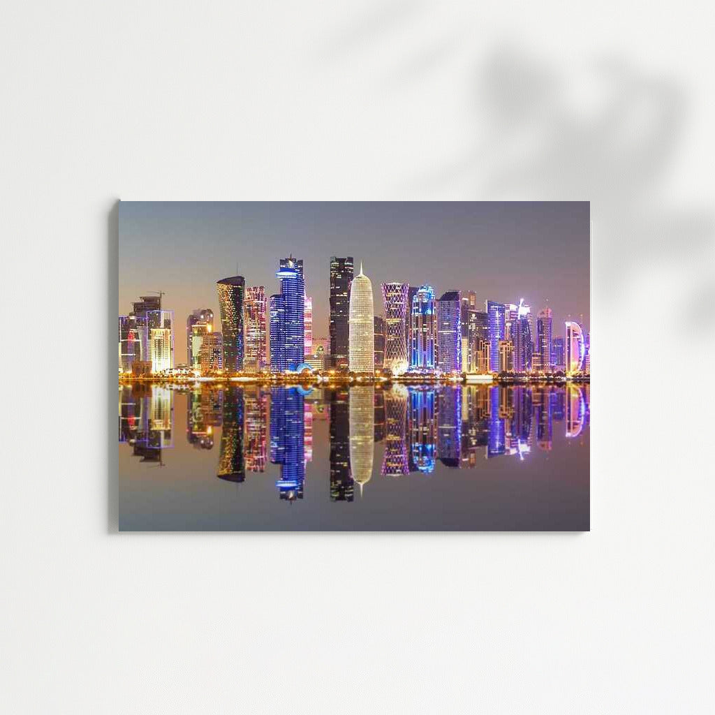 Doha Night Symphony: Silhouette and Reflection