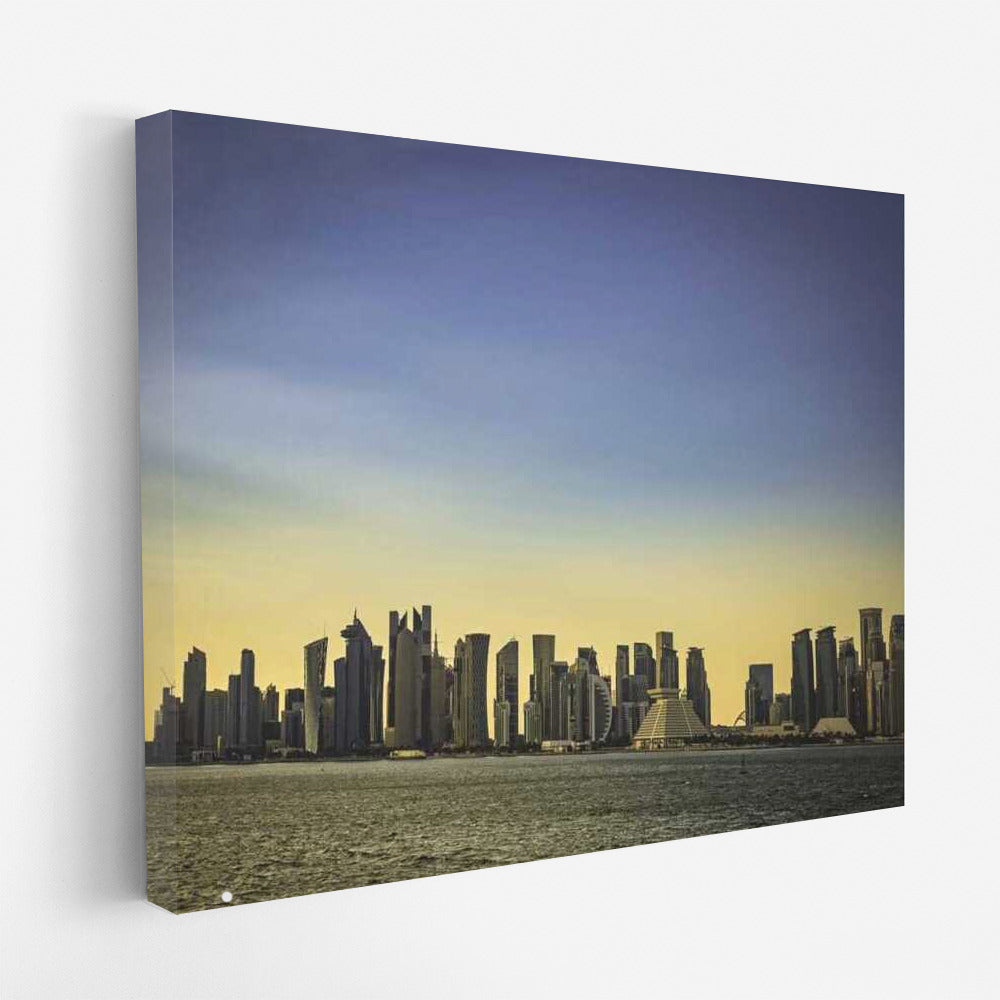 Sunrise over Doha Skyscrapers: Cityscapes