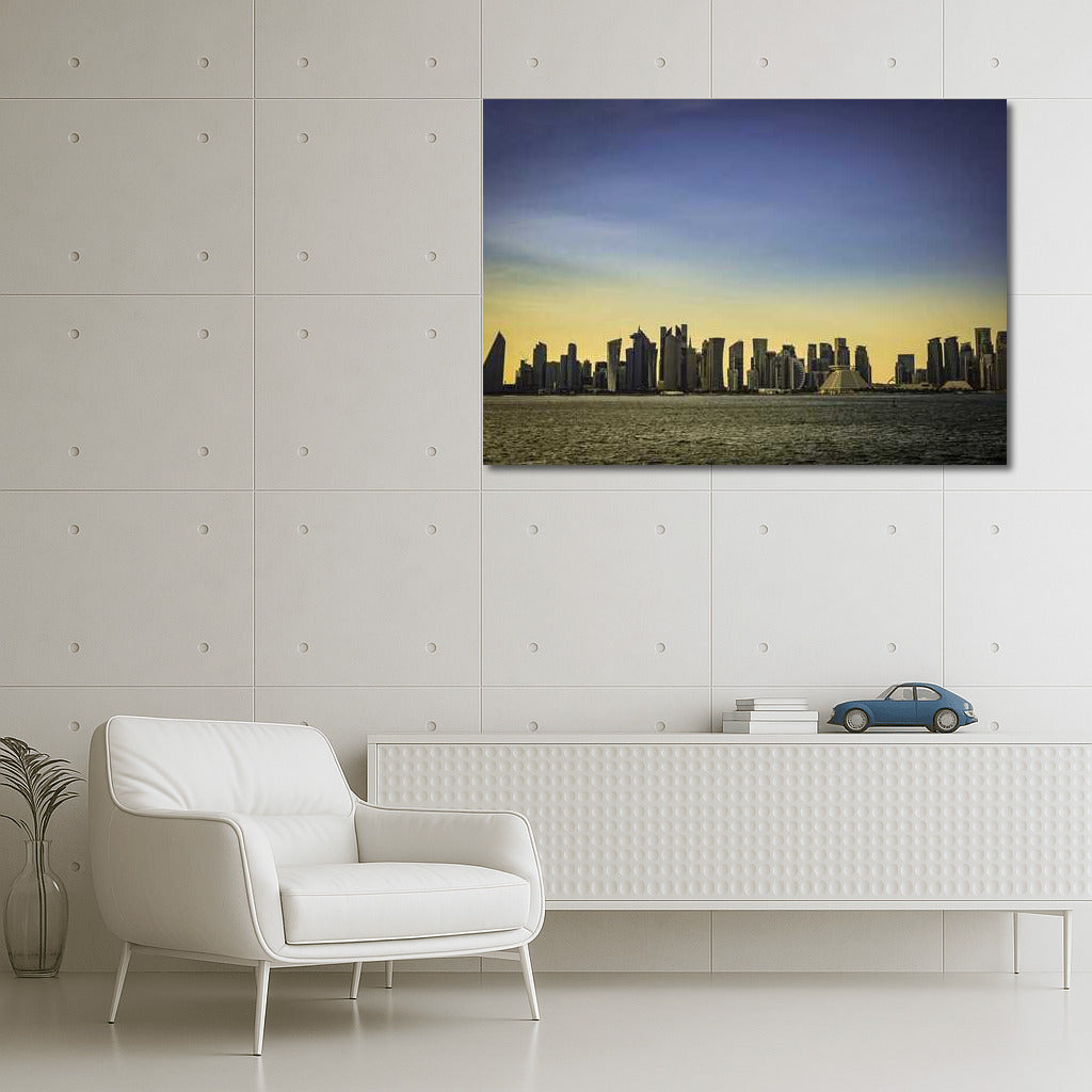 Sunrise over Doha Skyscrapers: Cityscapes