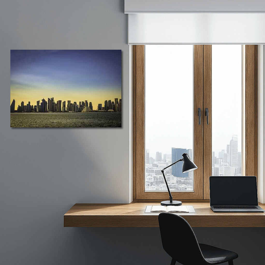 Sunrise over Doha Skyscrapers: Cityscapes