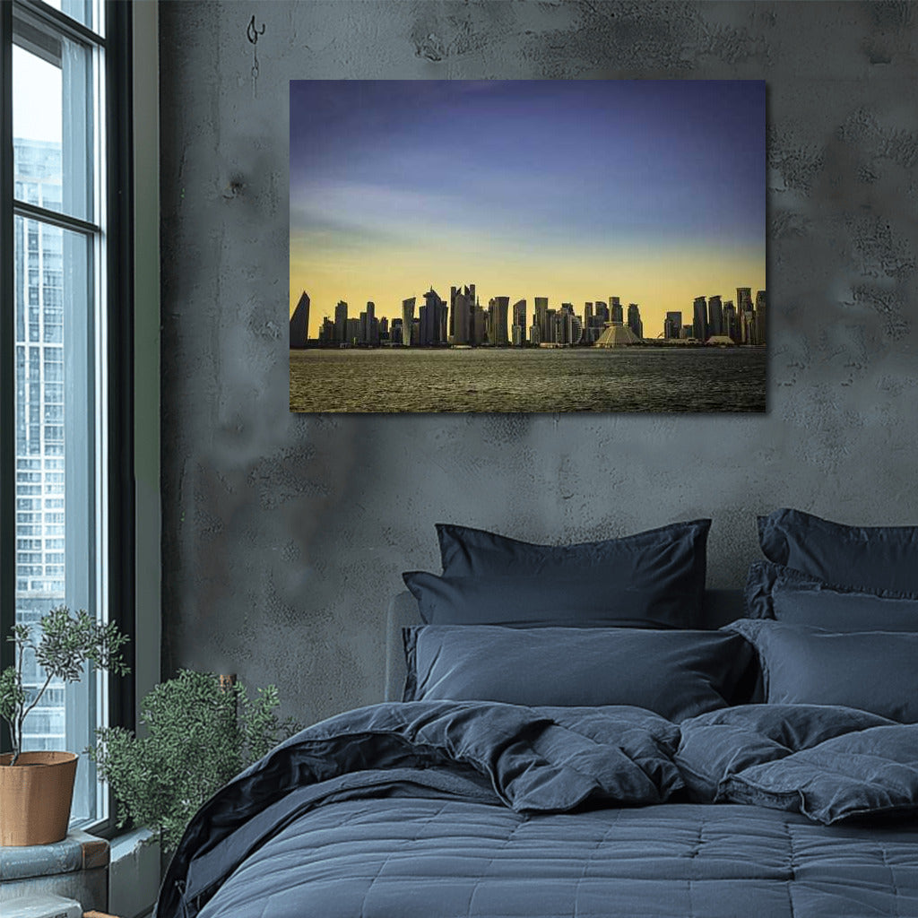 Sunrise over Doha Skyscrapers: Cityscapes