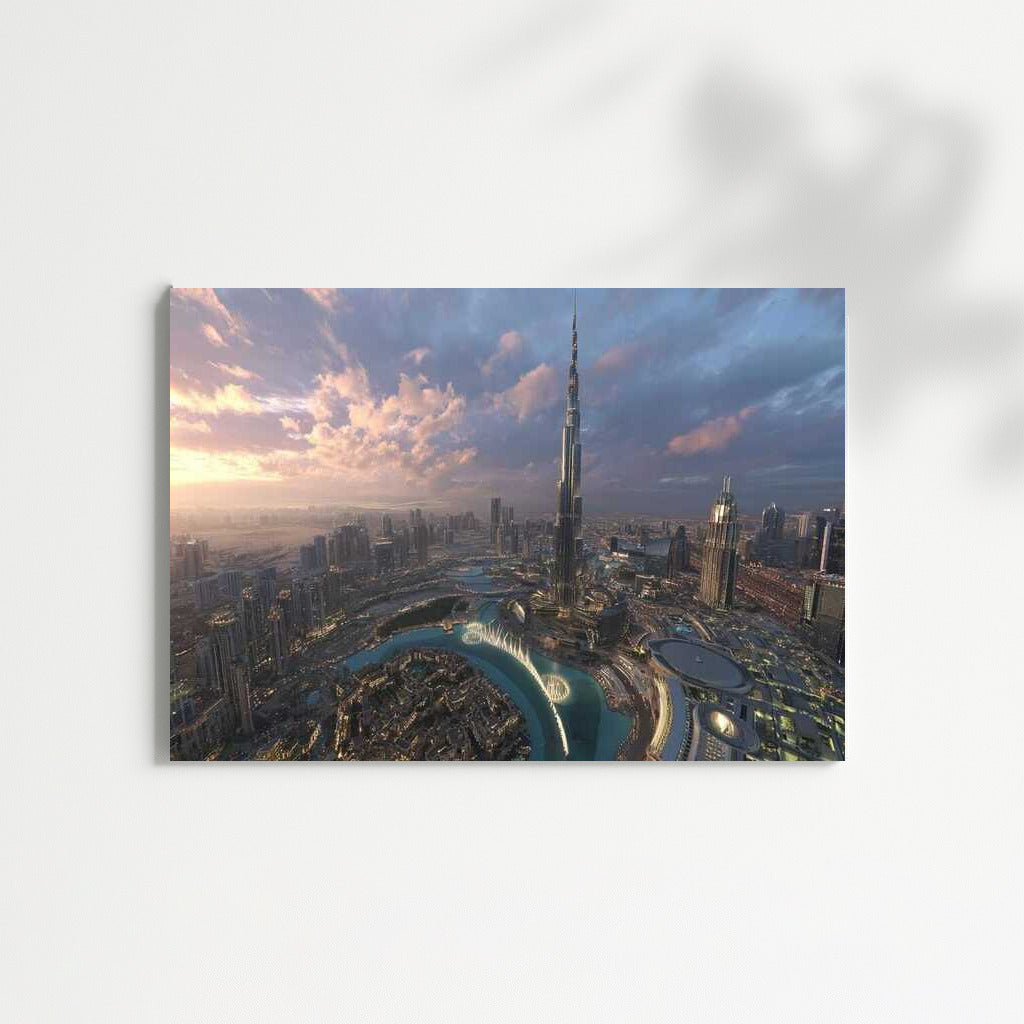 Dubai Sunset Silhouette: UAE City Panorama