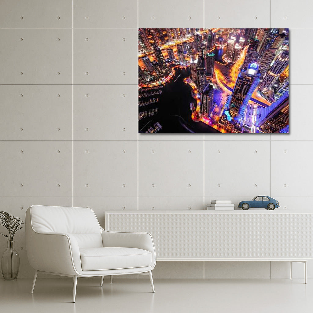 Dubai Night Lights: A Vibrant Skyline Cityscapes Skylines