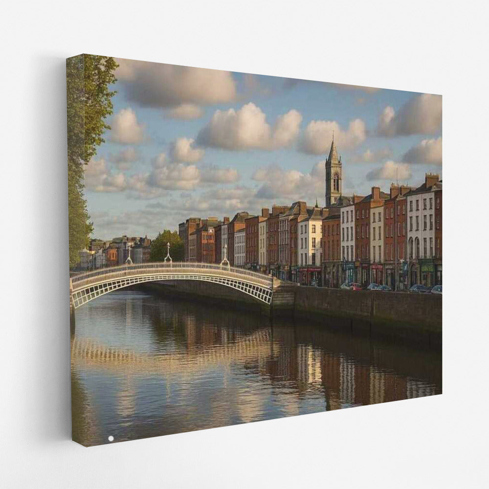 Dublin Evening Symphony: Bridge and Architecture at Sunset