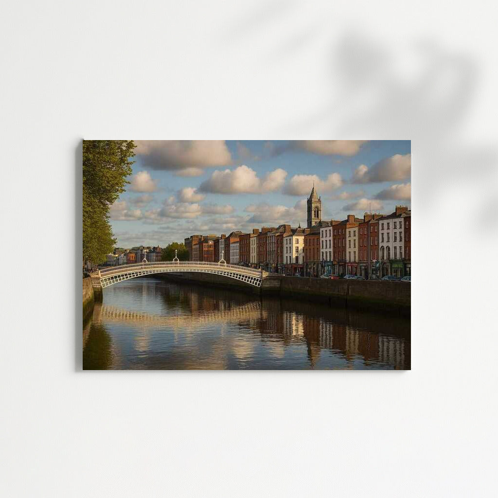 Dublin Evening Symphony: Bridge and Architecture at Sunset