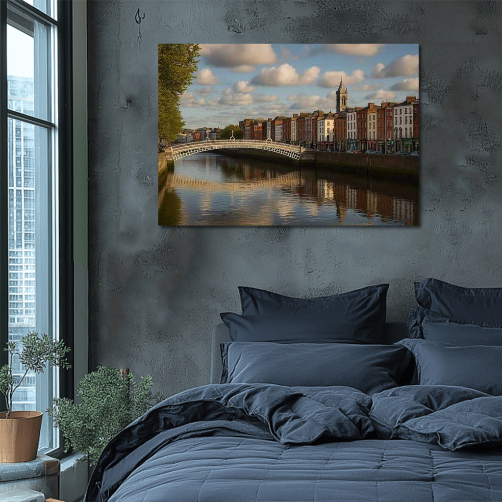 Dublin Evening Symphony: Bridge and Architecture at Sunset