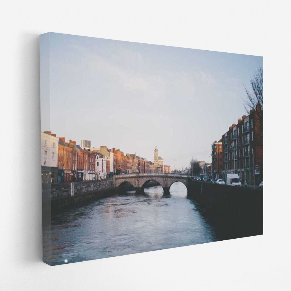 Dublin Bridge: The Tranquility of a River Panorama