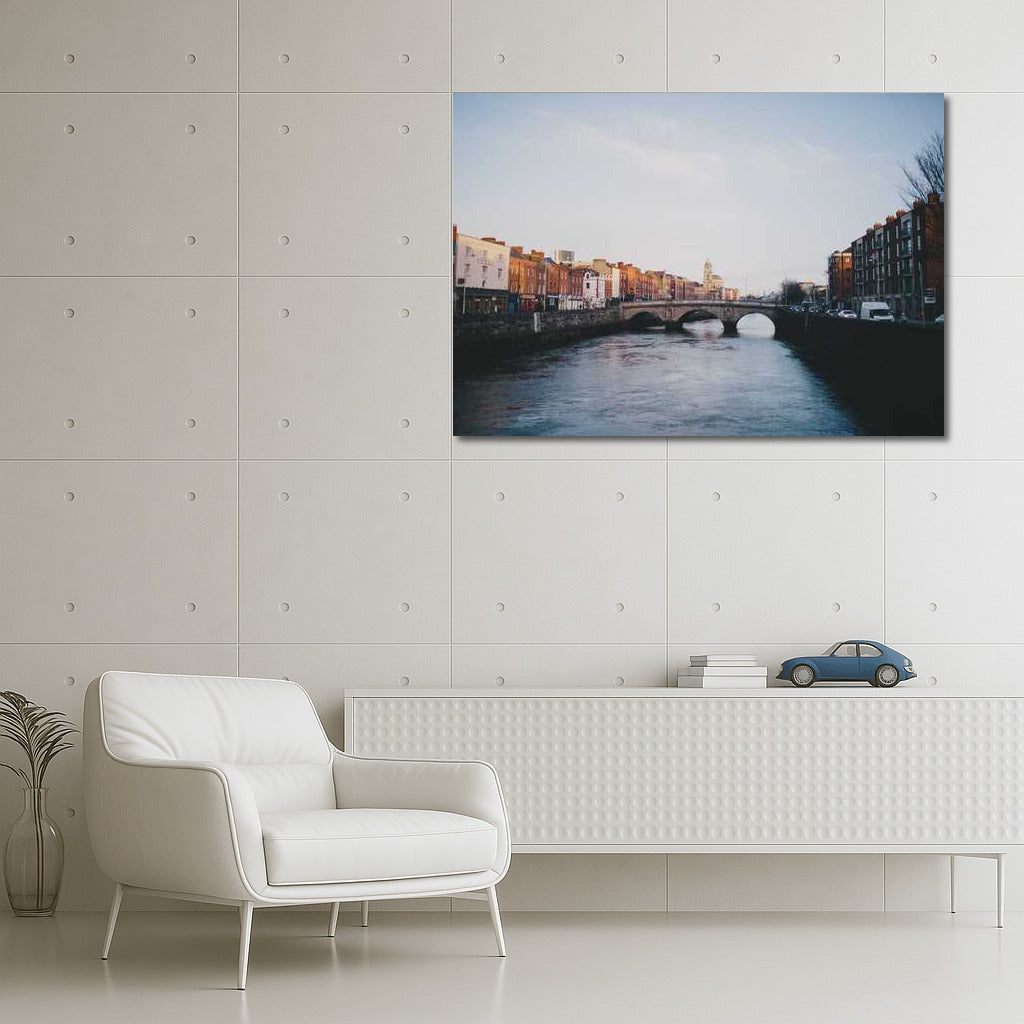 Dublin Bridge: The Tranquility of a River Panorama