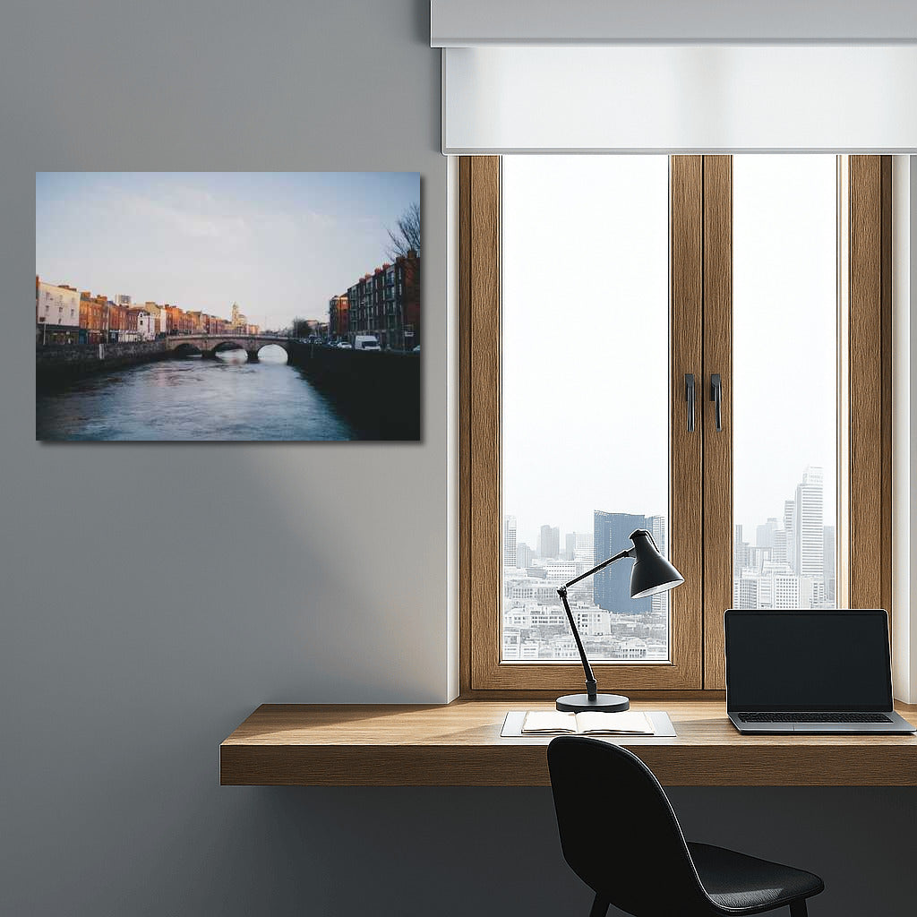 Dublin Bridge: The Tranquility of a River Panorama