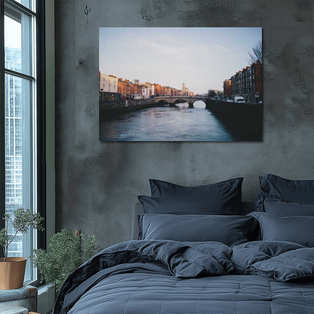 Dublin Bridge: The Tranquility of a River Panorama
