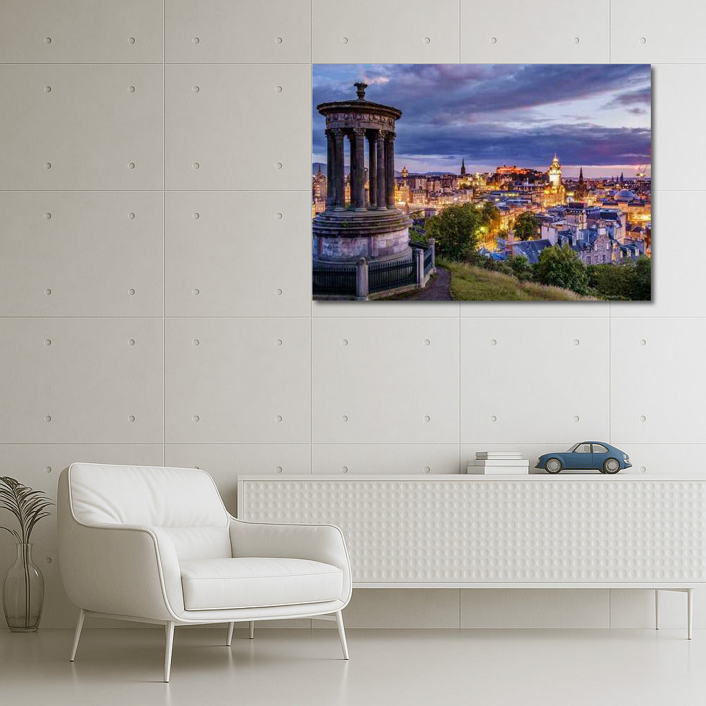 Edinburgh Twilight Lights: Scotland's Cityscape