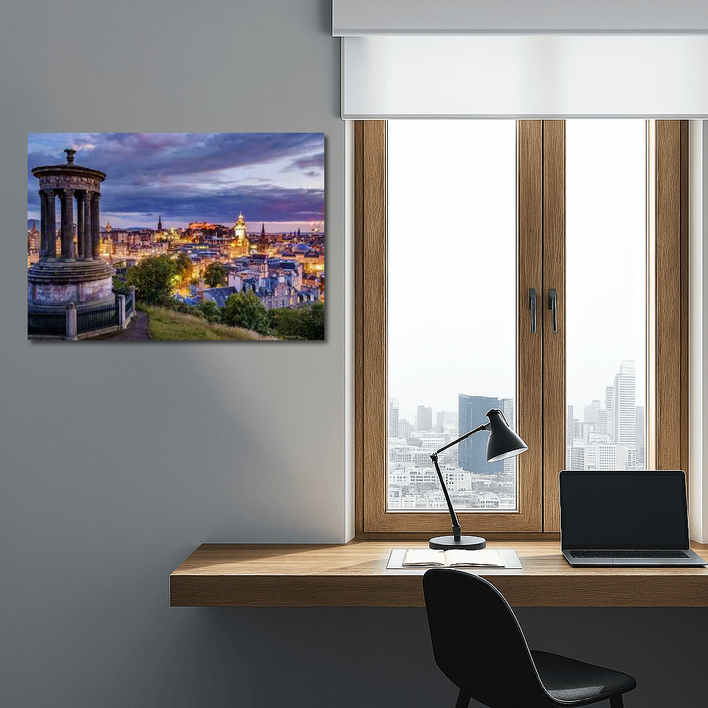 Edinburgh Twilight Lights: Scotland's Cityscape