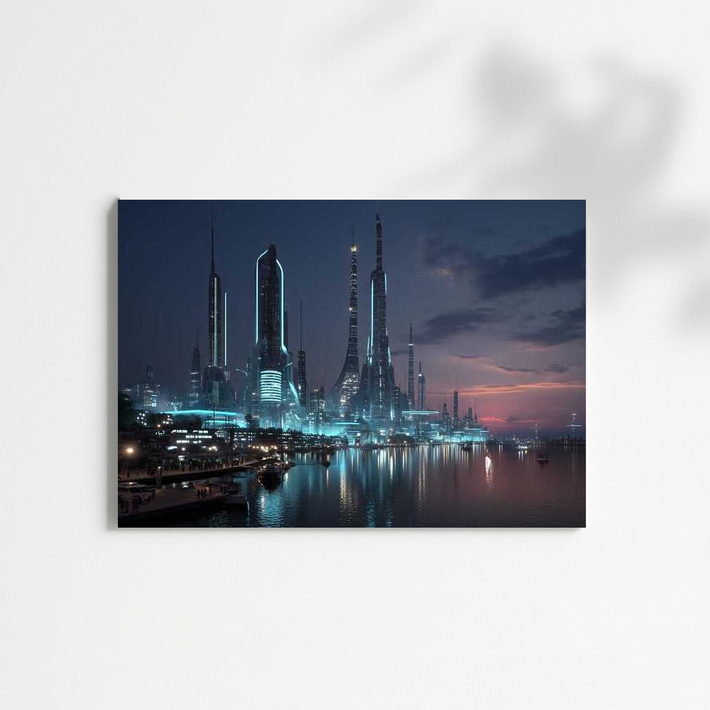 Skyscraper Glow: Night City of the Future
