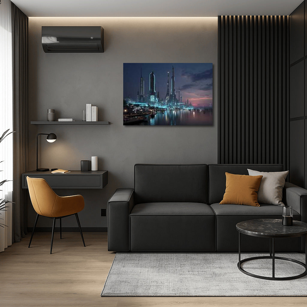 Skyscraper Glow: Night City of the Future