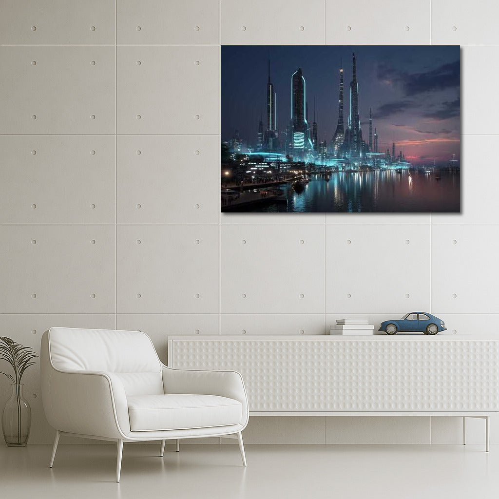 Skyscraper Glow: Night City of the Future