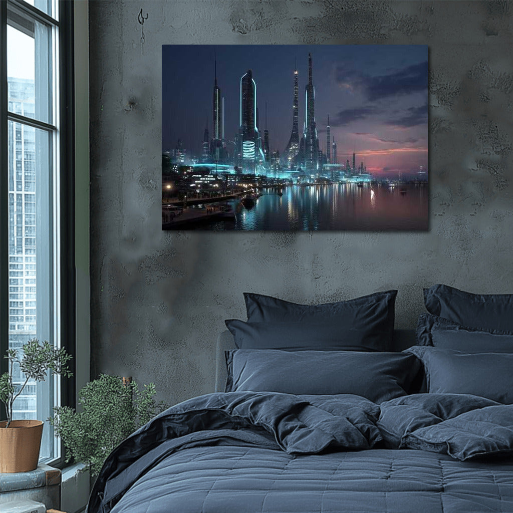 Skyscraper Glow: Night City of the Future