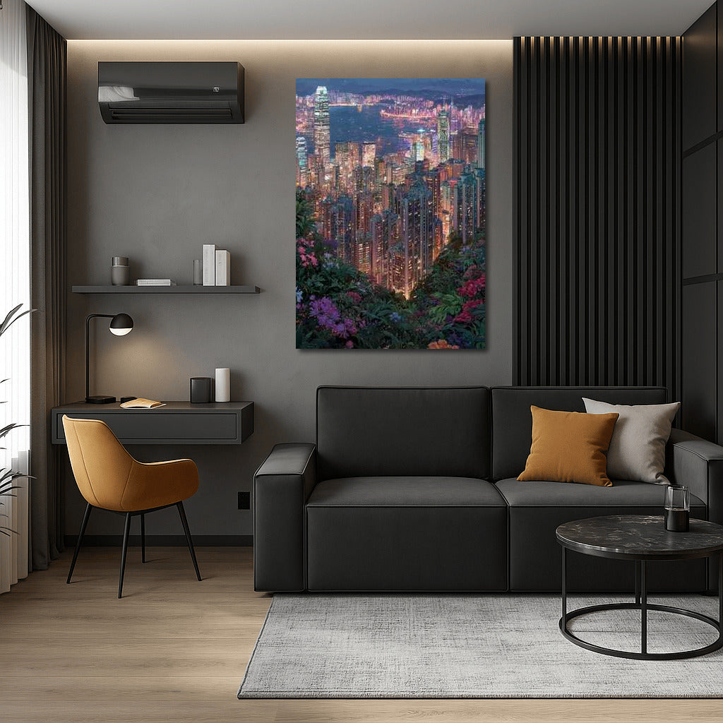 Hong Kong Night Lights: City and Nature in Harmony