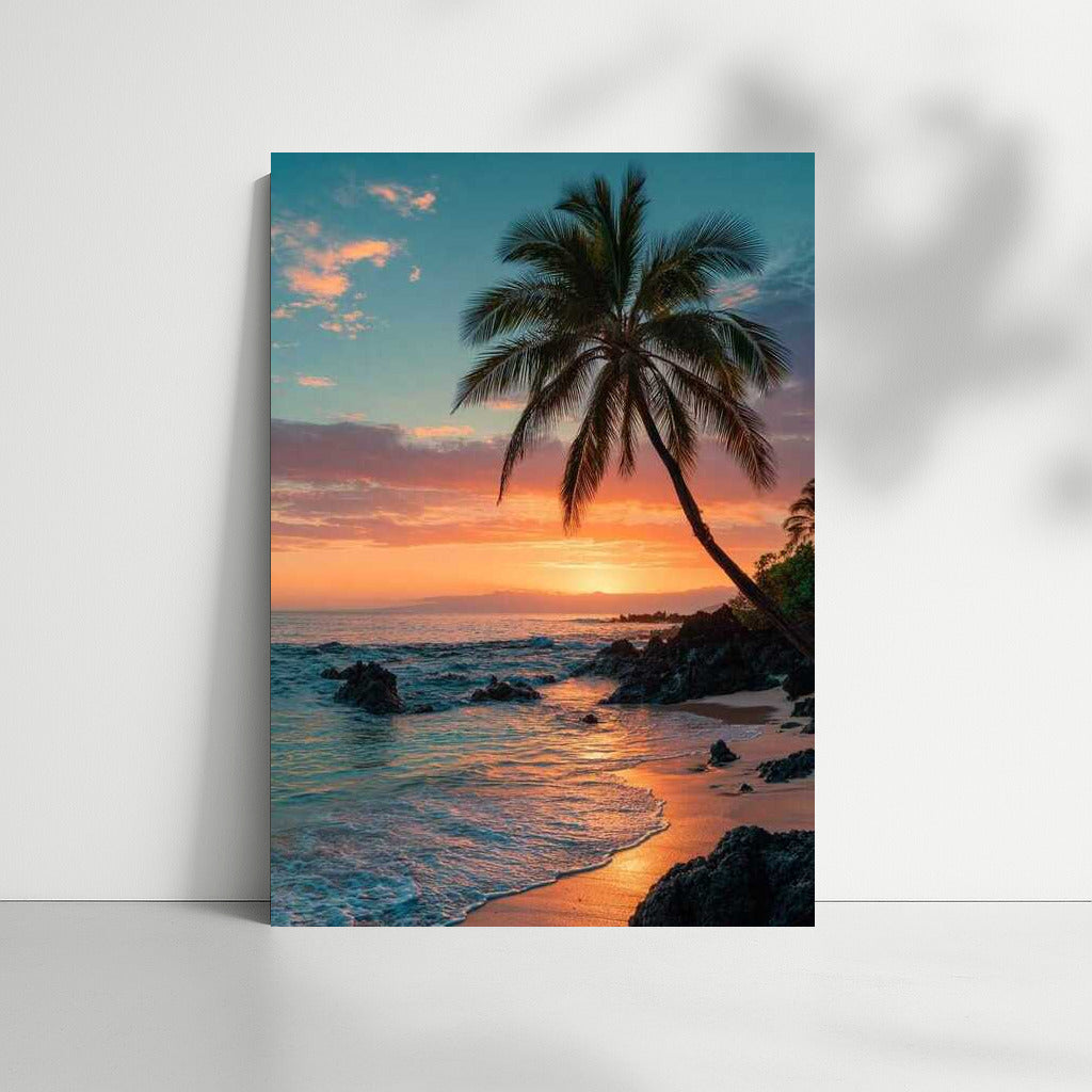 Honolulu's Fiery Sunset: Hawaiian Landscape